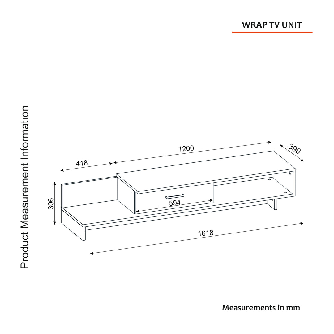 Wrap Tv Unit Kaman - Anthracite