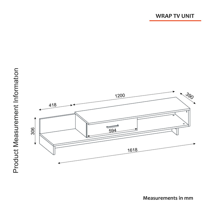 Wrap Tv Unit Kaman - Anthracite