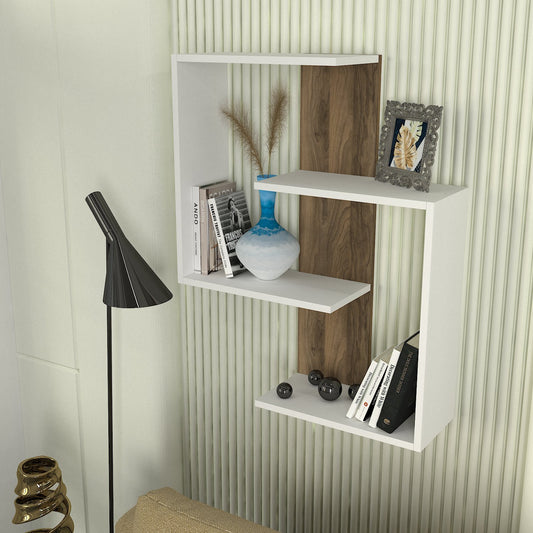 Armor Wall Shelf White - Walnut