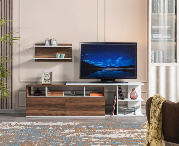 Beste Tv Unit White - Walnut