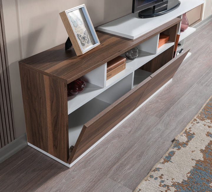 Beste Tv Unit White - Walnut