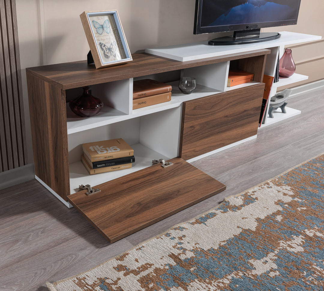 Beste Tv Unit White - Walnut