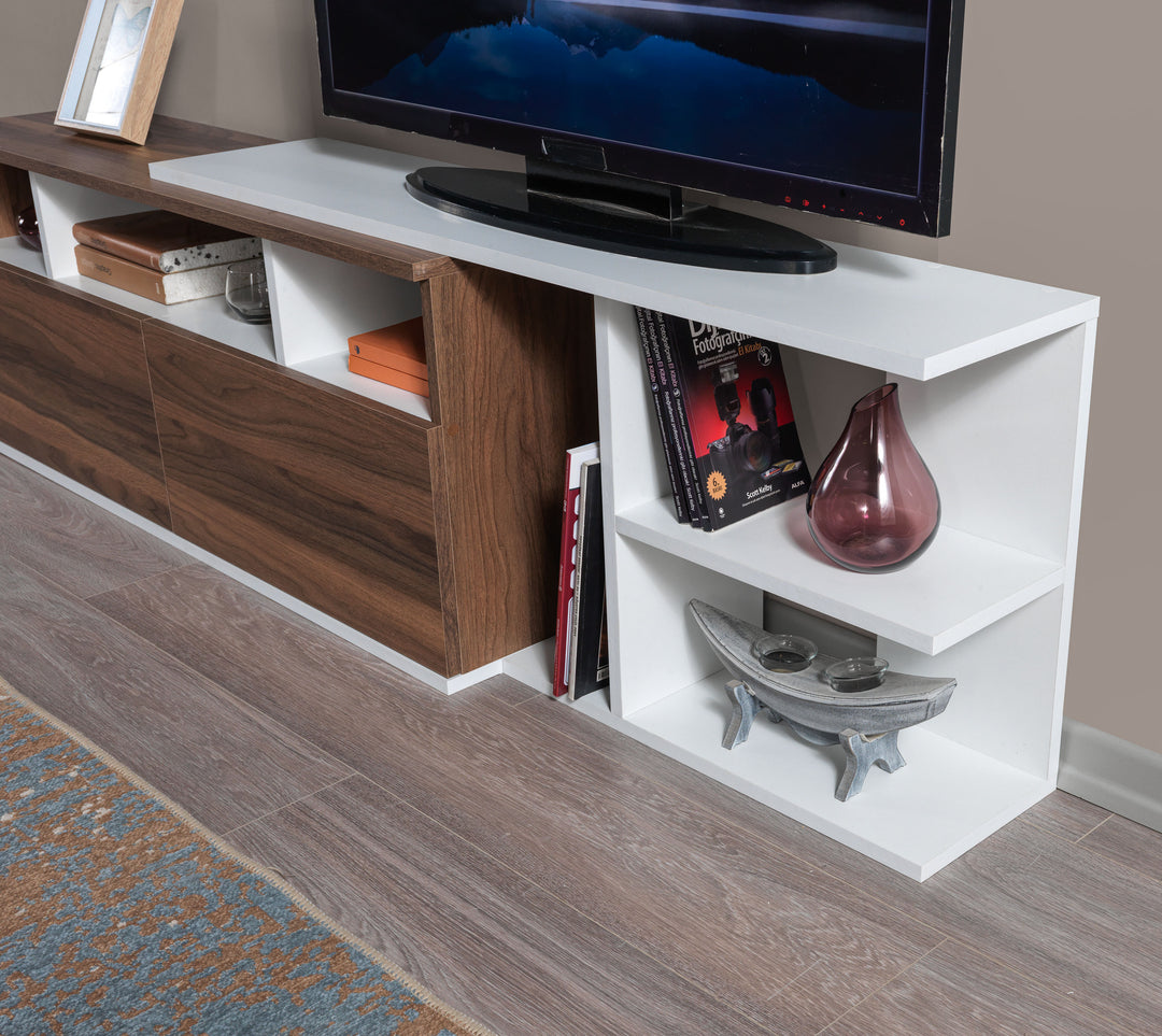 Beste Tv Unit White - Walnut