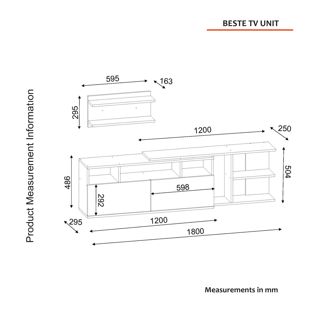 Beste Tv Unit White - Walnut