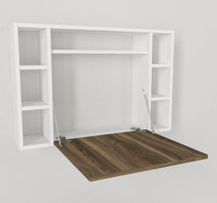 Bover Wall Mounted Study Desk White - Walnut