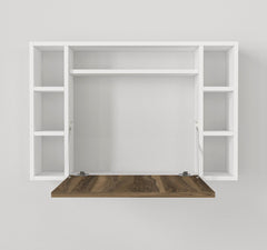 Bover Wall Mounted Study Desk White - Walnut