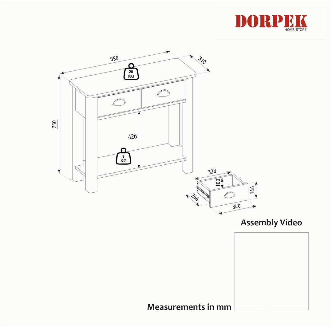 Cladio Dresser Moonstone - Atlanticpine 85 cm