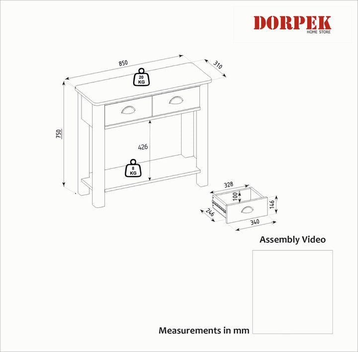 Cladio Dresser Moonstone - Atlanticpine 85 cm