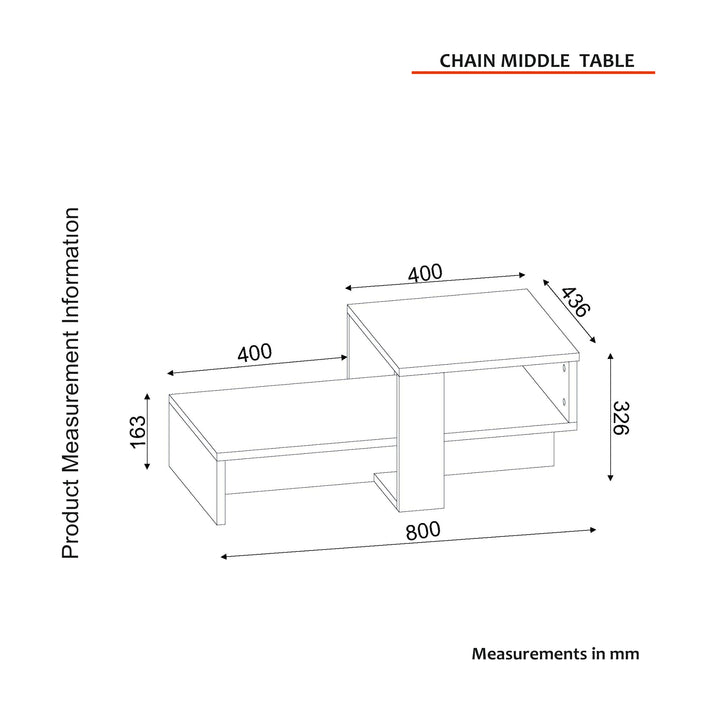 Chain Coffee Table White-Walnut