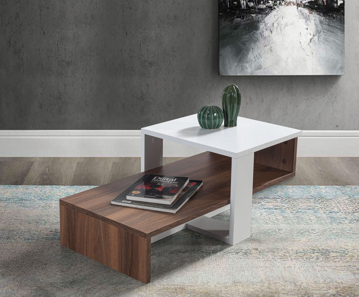 Chain Coffee Table White-Walnut