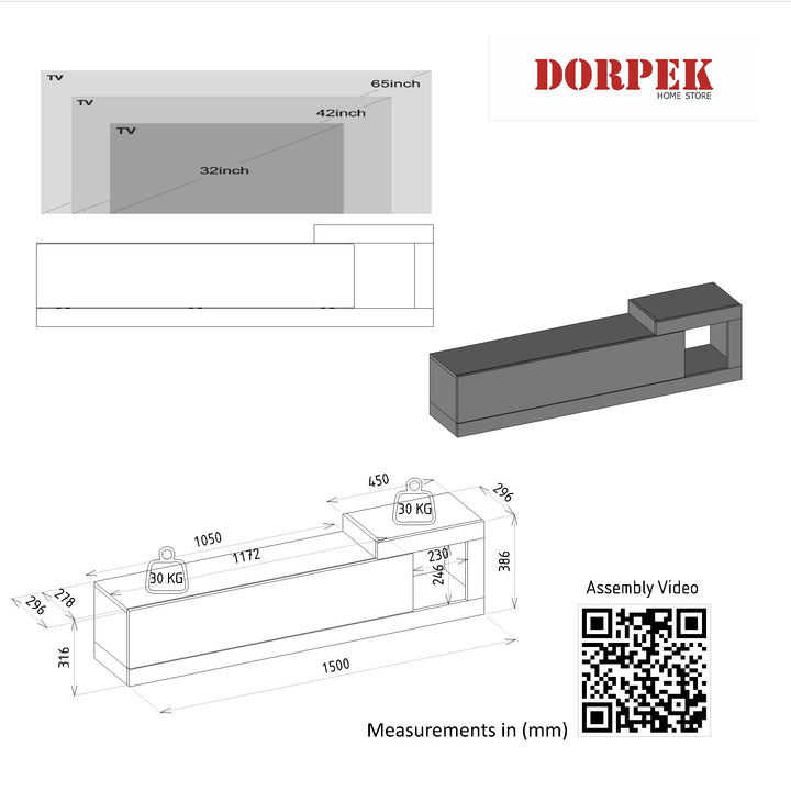 Dente Tv Stand White