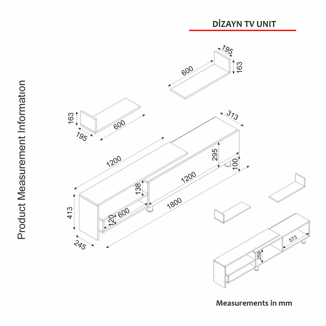 Dizayn Tv Unit White