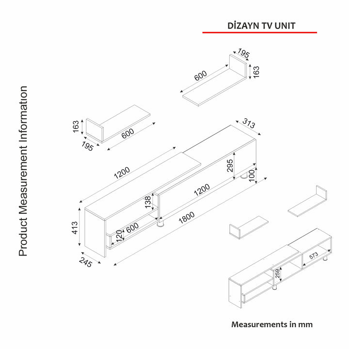 Dizayn Tv Unit White