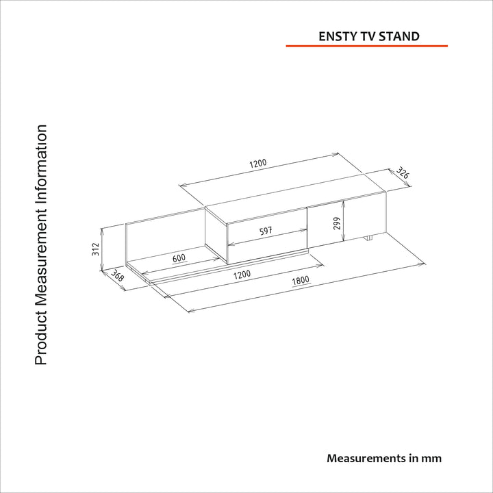 Ensty Tv Unit All Black