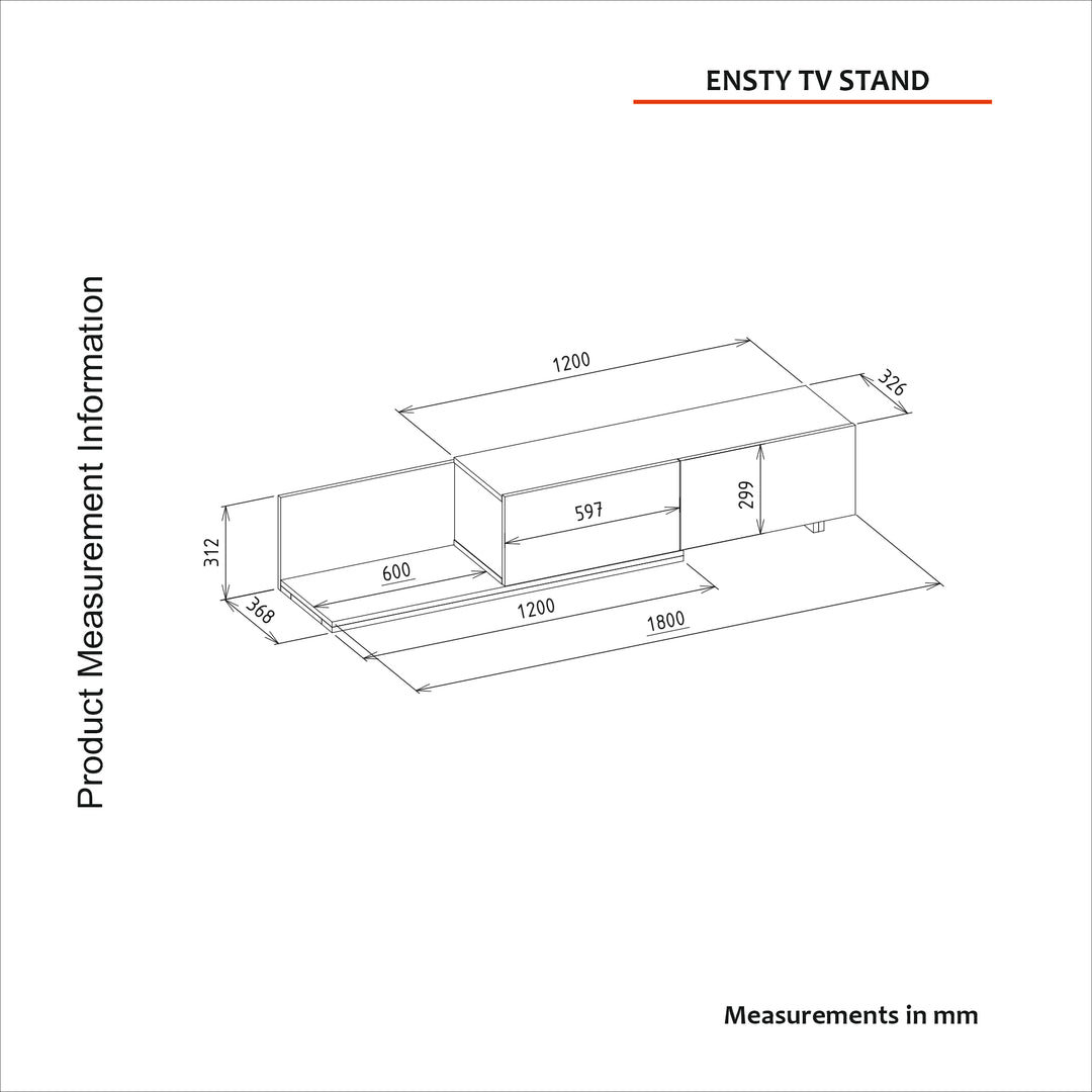 Ensty Tv Unit Walnut - Anthracite