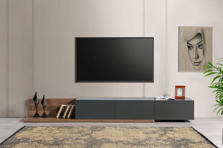 Ensty Tv Unit Walnut - Anthracite