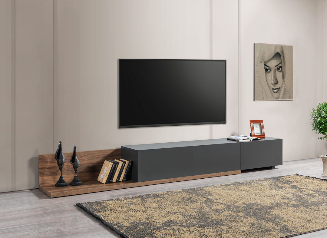 Ensty Tv Unit Walnut - Anthracite