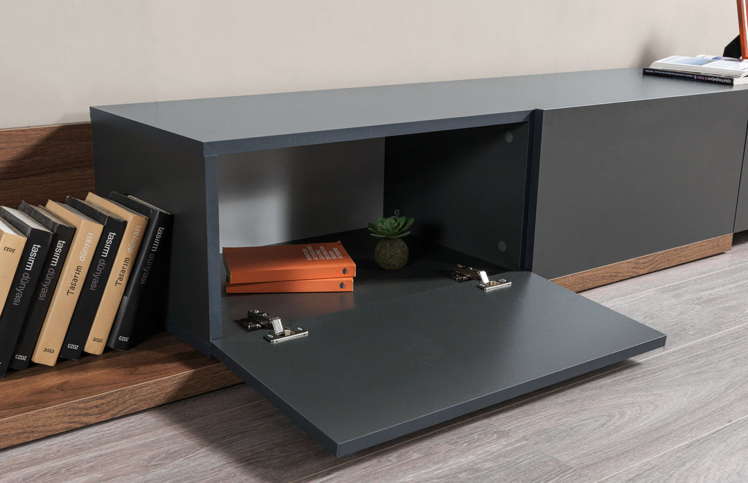 Ensty Tv Unit Walnut - Anthracite