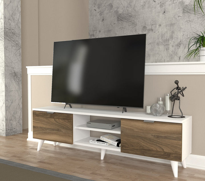 Esmeralda Tv Stand White - Walnut - 150cm