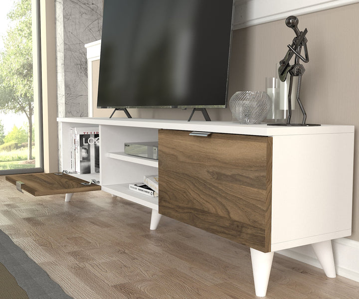 Esmeralda Tv Stand White - Walnut - 150cm