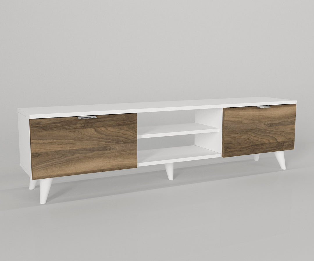 Esmeralda Tv Stand White - Walnut - 150cm