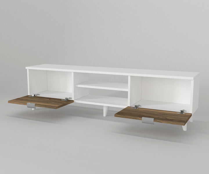 Esmeralda Tv Stand White - Walnut - 150cm