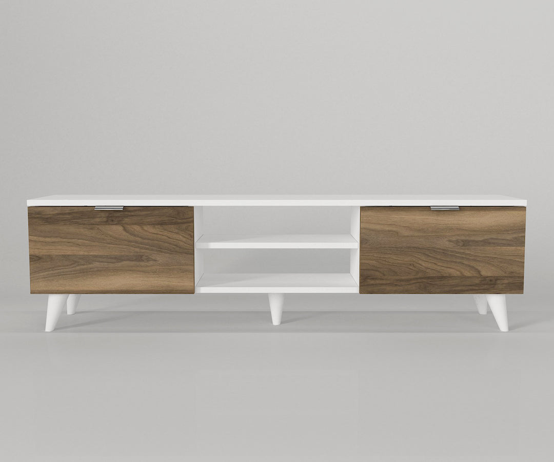 Esmeralda Tv Stand White - Walnut - 150cm