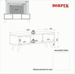 Fabiano Tv Stand Sapphire - White - 120 cm