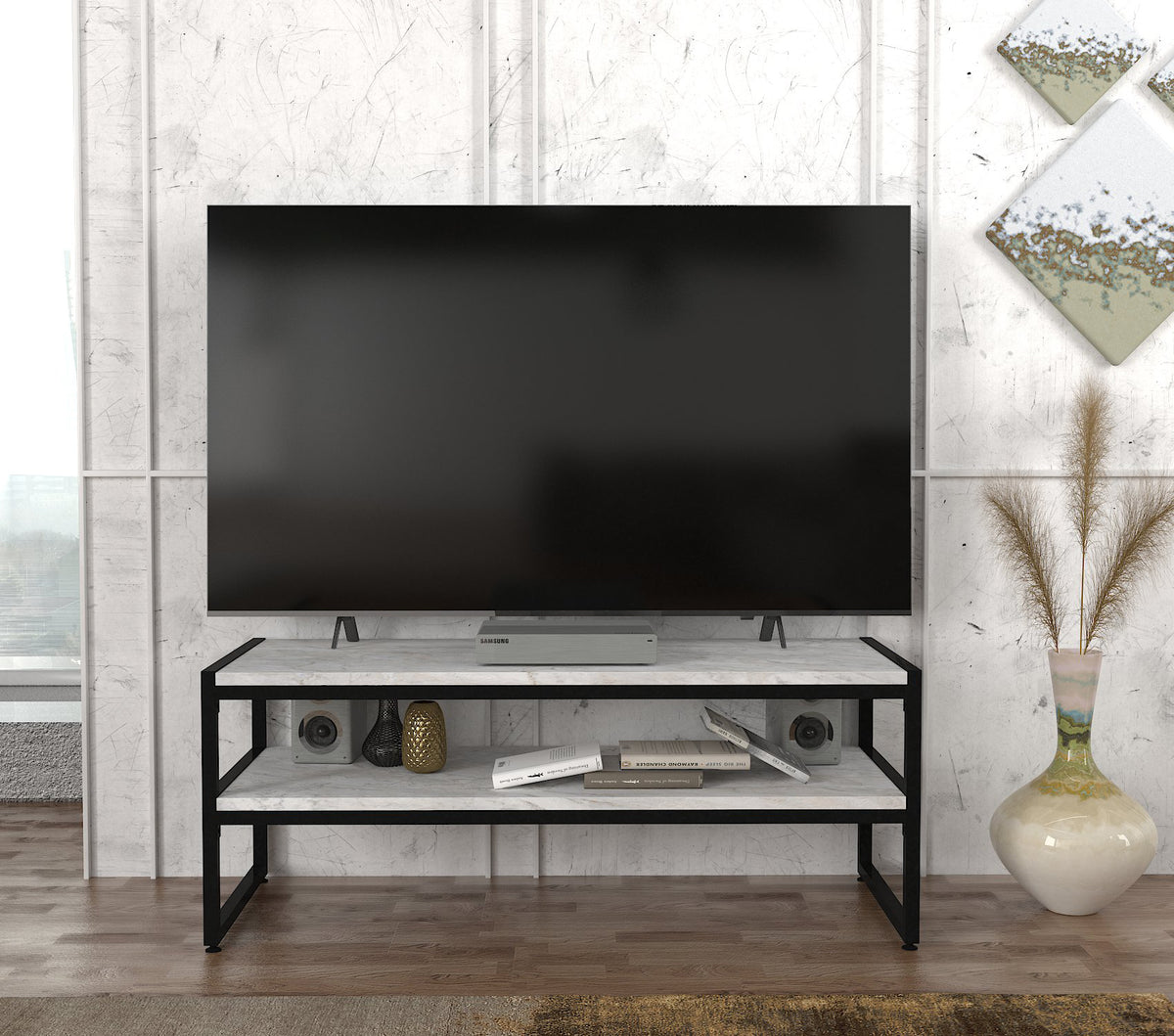 Ginza Tv Stand White Marble