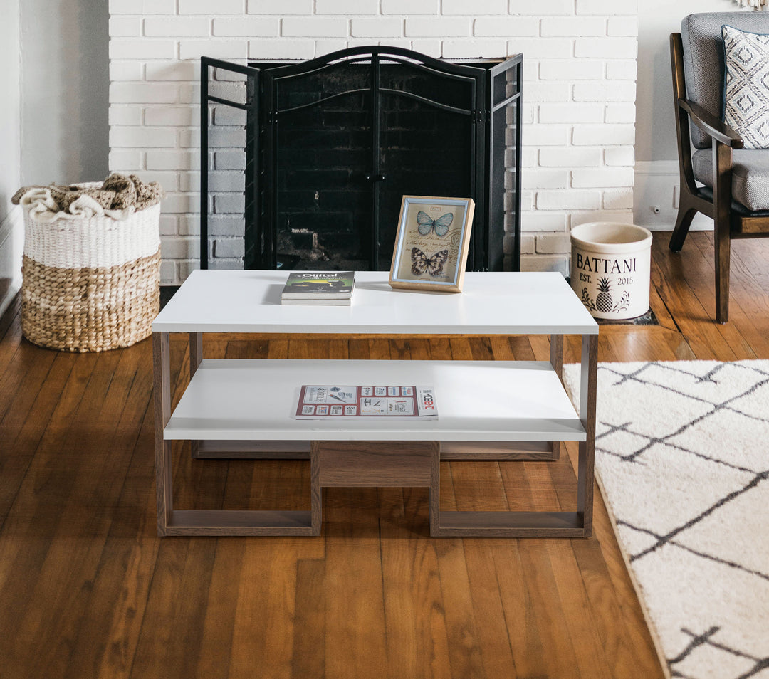 Golden Coffee Table White-Walnut