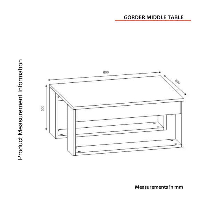 Gorder Coffee Table White - Walnut