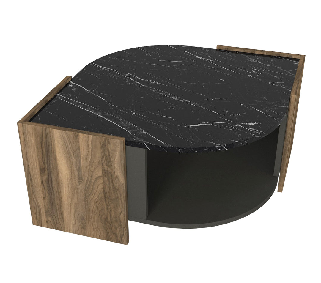 Dobby Coffee Table Walnut - Anthracite - Blackmarble