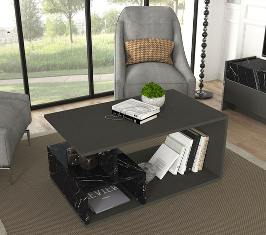 Jannet Coffee Table Anthracite - Marble