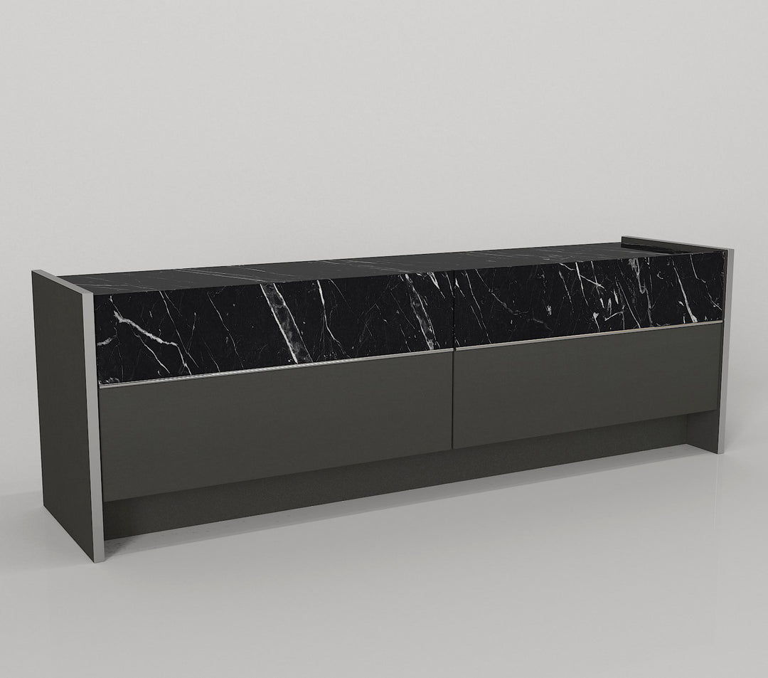 Jannet Tv Stand Anthracite - Marble