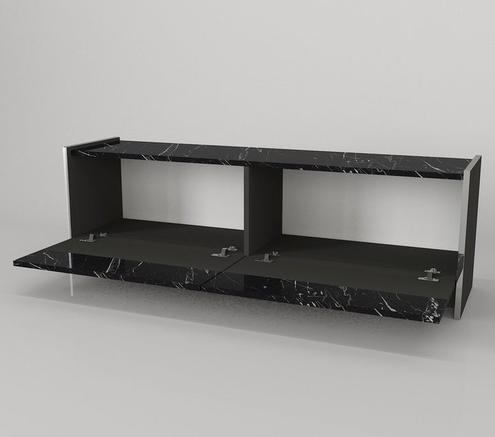 Jannet Tv Stand Anthracite - Marble