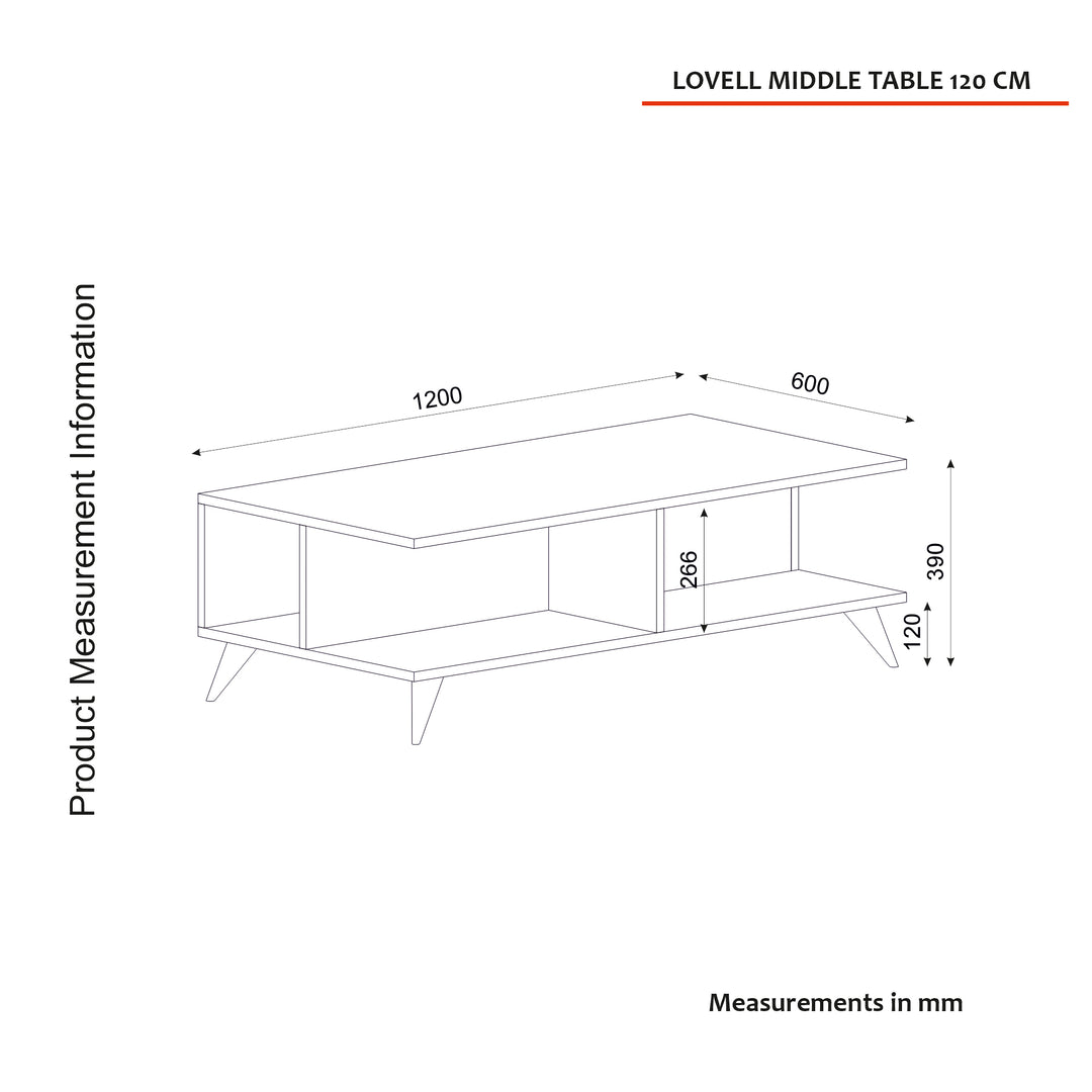 Lovell Coffee Table Walnut - 120cm