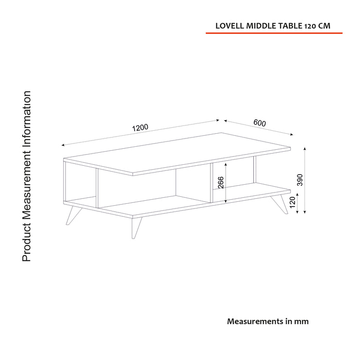 Lovell Coffee Table Walnut - 120cm