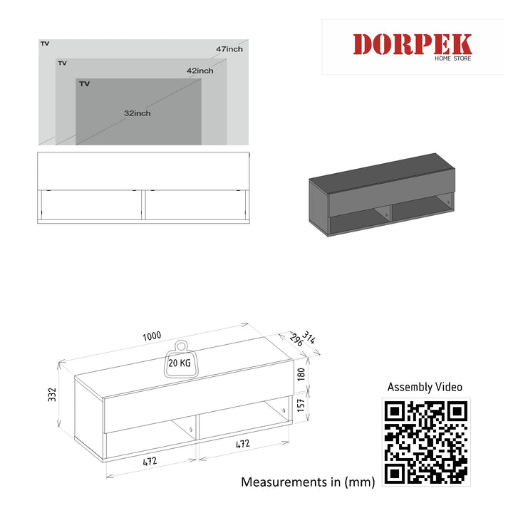 Metropol Tv Stand 100 cm Atlantic Pine