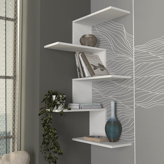 Marcella Corner Wall Shelf White