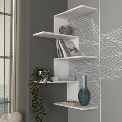 Marcella Corner Wall Shelf White