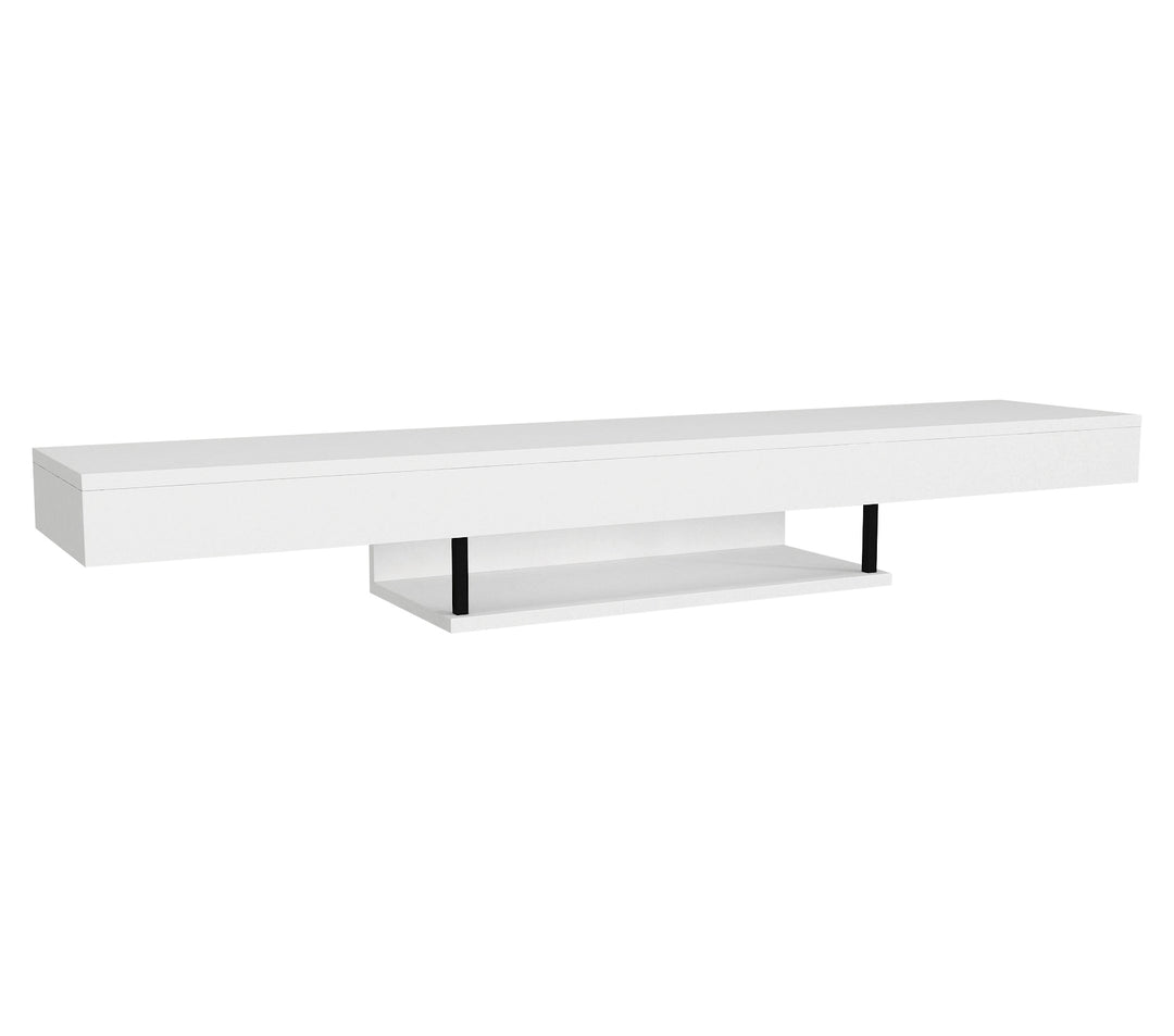 Mellus Wall Tv Stand, White Wood for TVs up to 65 inches - 150cm