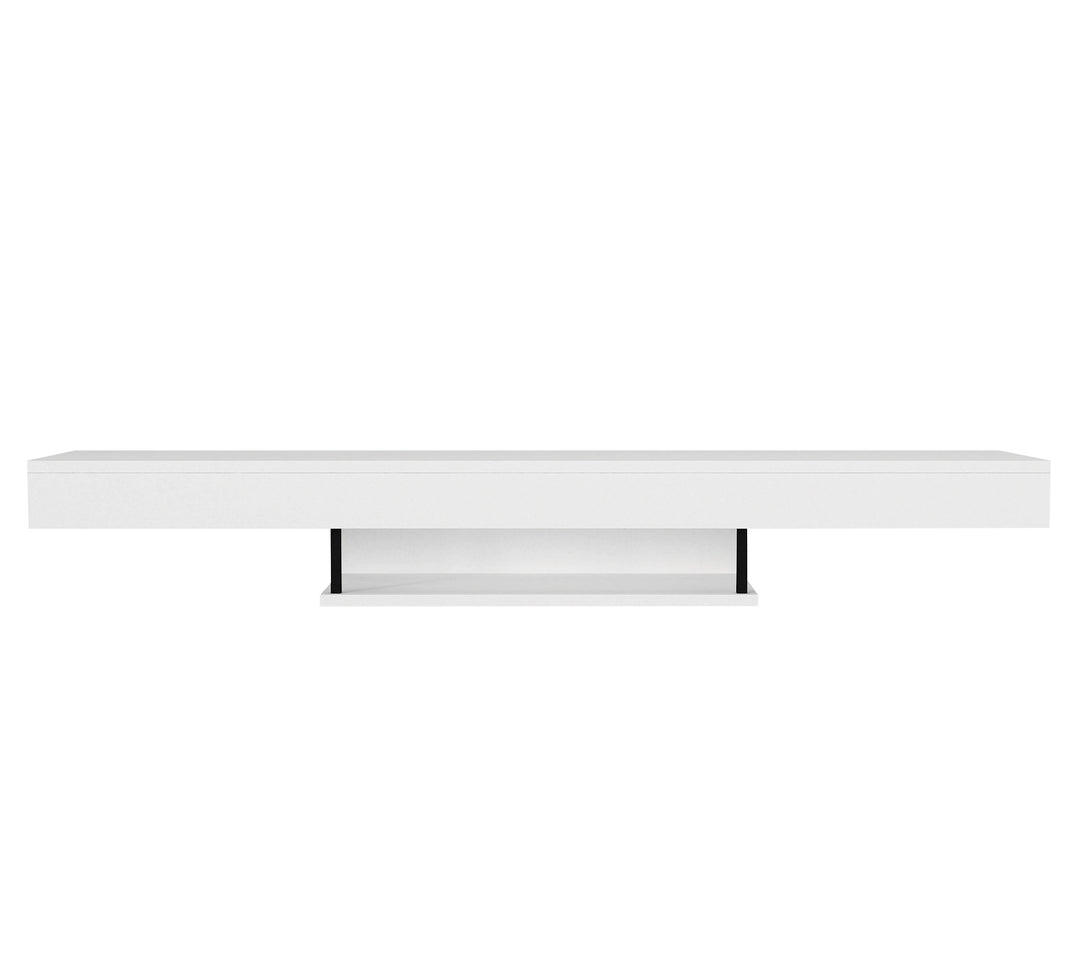 Mellus Wall Tv Stand, White Wood for TVs up to 65 inches - 150cm