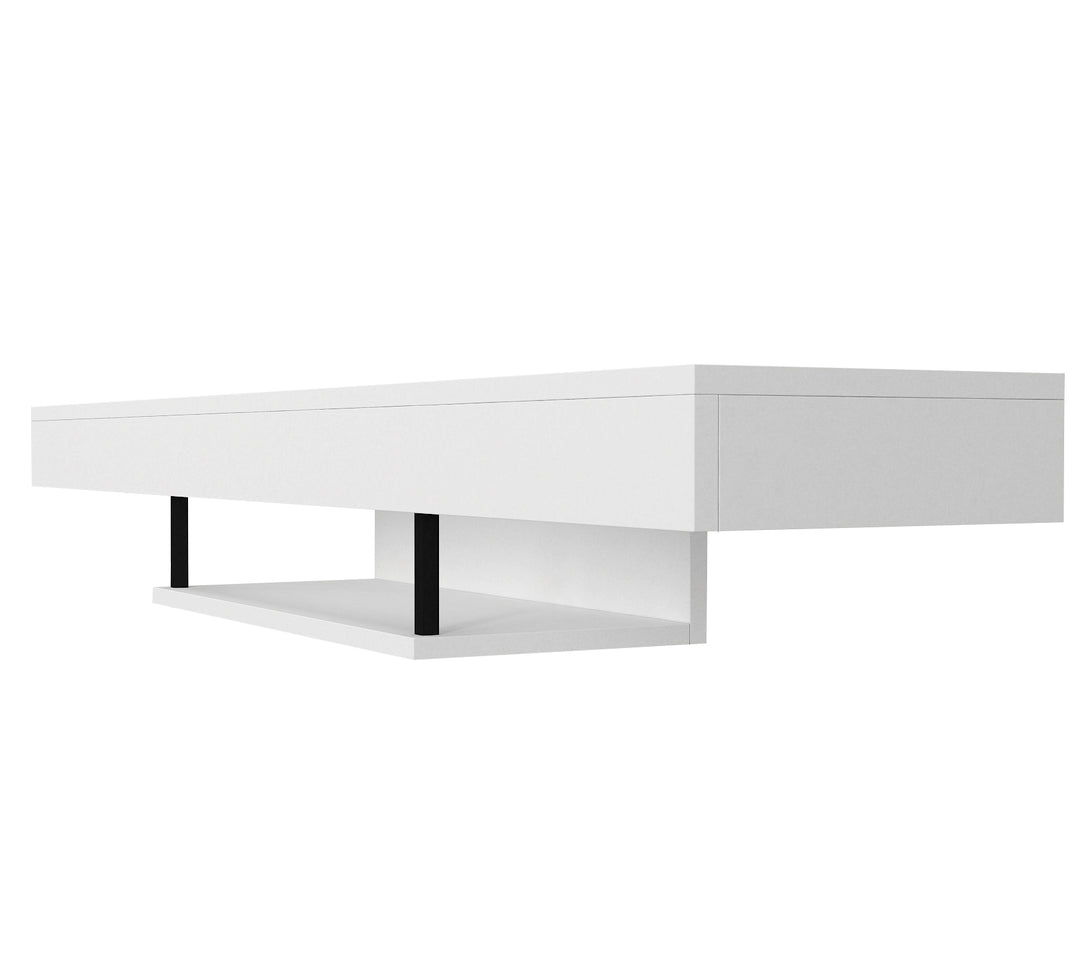 Mellus Wall Tv Stand, White Wood for TVs up to 65 inches - 150cm