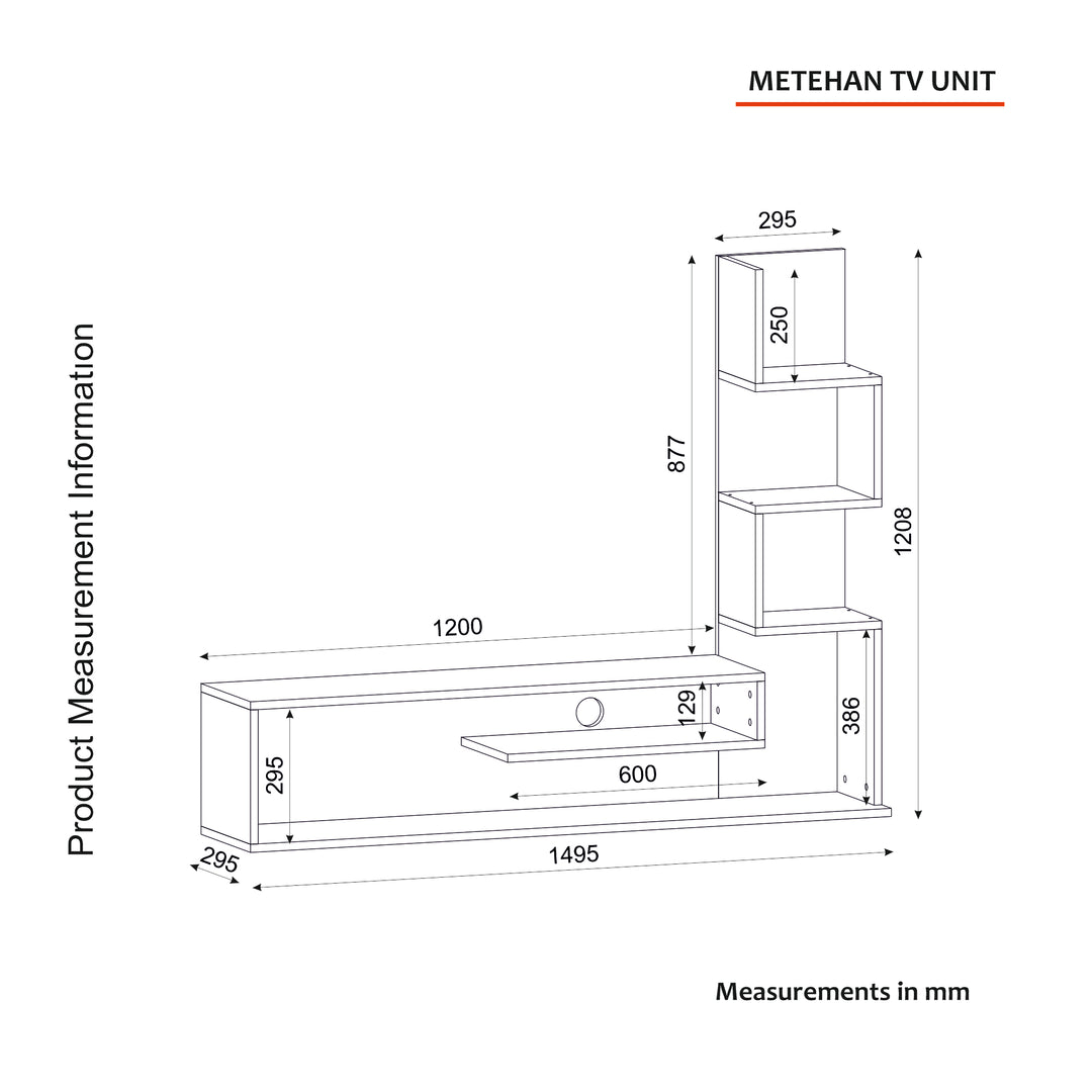 Metehan Tv Unit White - Cordoba