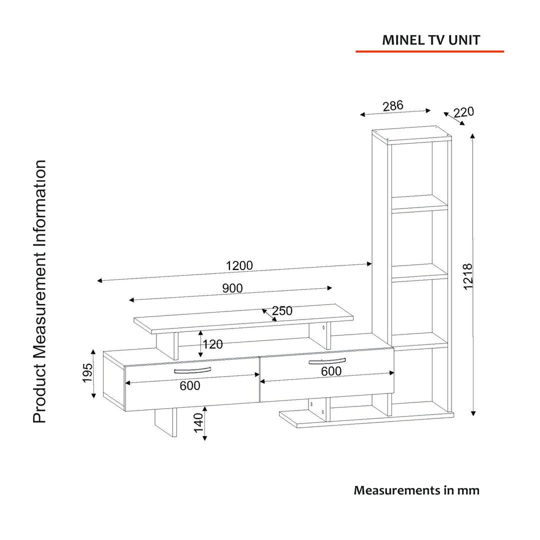 Minel Tv Unit White - Cordoba