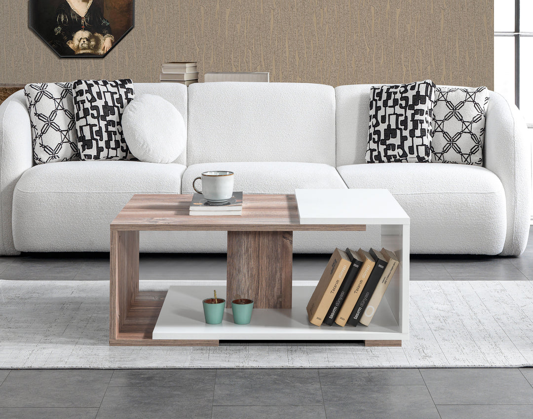 Modern Coffee Table White-Walnut