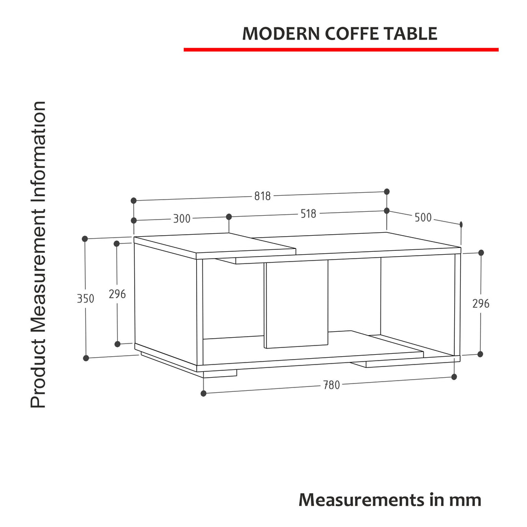 Modern Coffee Table White-Walnut