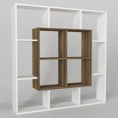 Nevra Bookcase White - Walnut