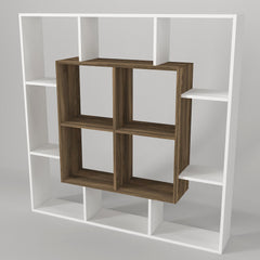 Nevra Bookcase White - Walnut