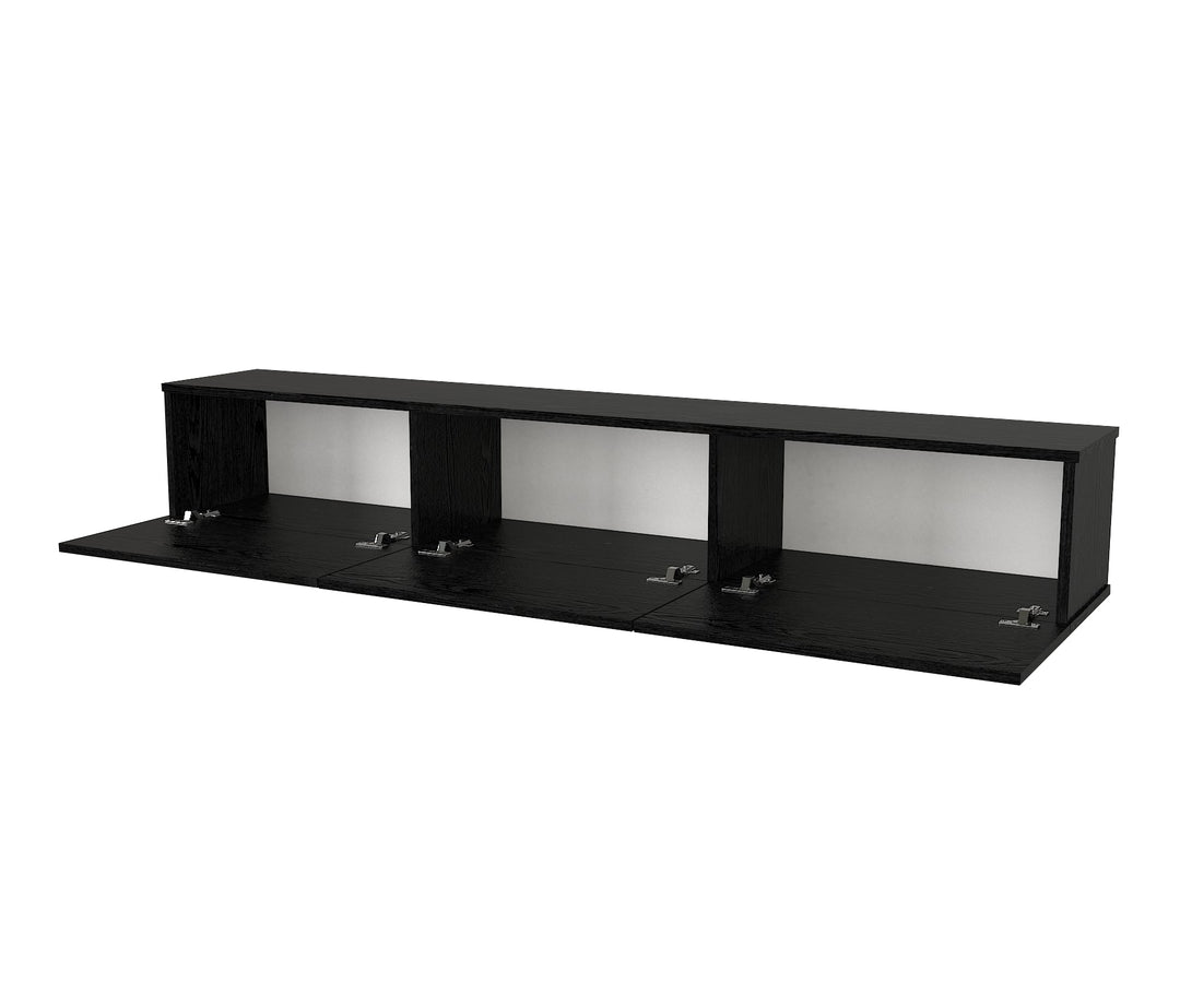 Newport Tv Stand, Sencron Black Wood for TVs up to 78" - 180cm